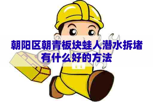 朝阳区朝青板块蛙人潜水拆堵有什么好的方法