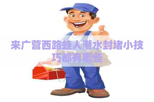 来广营西路蛙人潜水封堵小技巧都有哪些