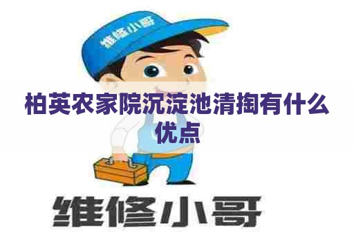 柏英农家院沉淀池清掏有什么优点