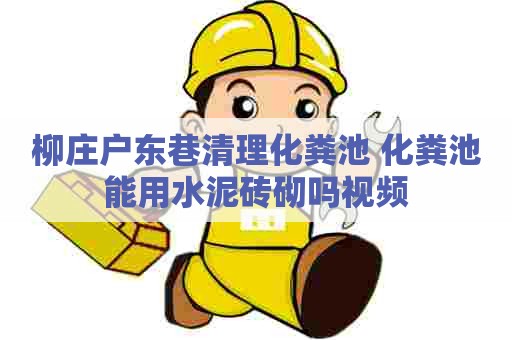 柳庄户东巷清理化粪池 化粪池能用水泥砖砌吗视频