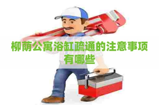 柳荫公寓浴缸疏通的注意事项有哪些 柳荫公寓浴缸疏通的注意事项有哪些