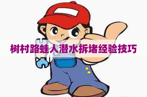 树村路蛙人潜水拆堵经验技巧