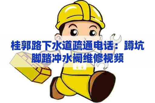 桂郭路下水道疏通电话：蹲坑脚踏冲水阀维修视频