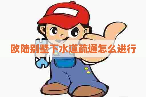 欧陆别墅下水道疏通怎么进行