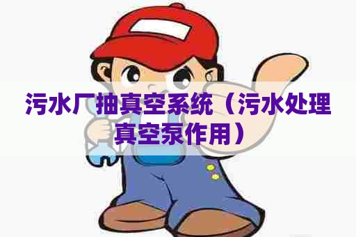污水厂抽真空系统（污水处理真空泵作用）