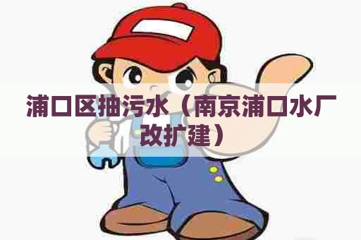 浦口区抽污水（南京浦口水厂改扩建）