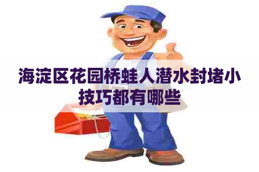 海淀区花园桥蛙人潜水封堵小技巧都有哪些