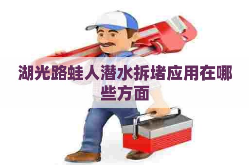 湖光路蛙人潜水拆堵应用在哪些方面