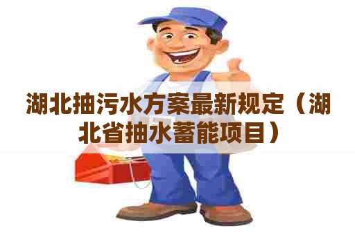 湖北抽污水方案最新规定（湖北省抽水蓄能项目）