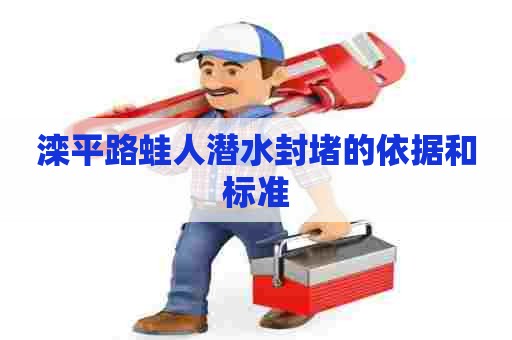 滦平路蛙人潜水封堵的依据和标准