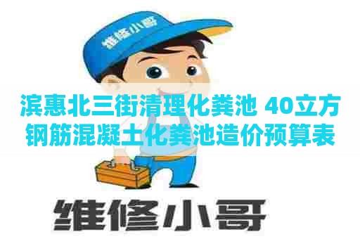 滨惠北三街清理化粪池 40立方钢筋混凝土化粪池造价预算表格图片