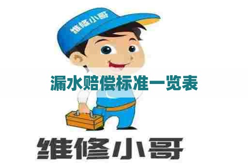漏水赔偿标准一览表
