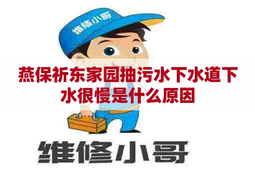 燕保祈东家园抽污水下水道下水很慢是什么原因