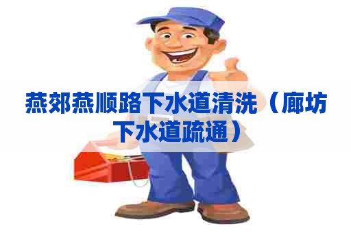燕郊燕顺路下水道清洗（廊坊下水道疏通）