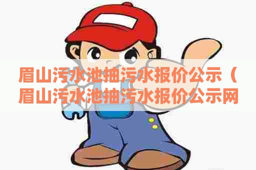 眉山污水池抽污水报价公示（眉山污水池抽污水报价公示网）