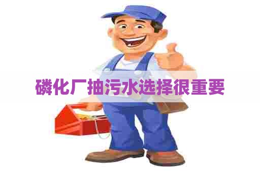 磷化厂抽污水选择很重要