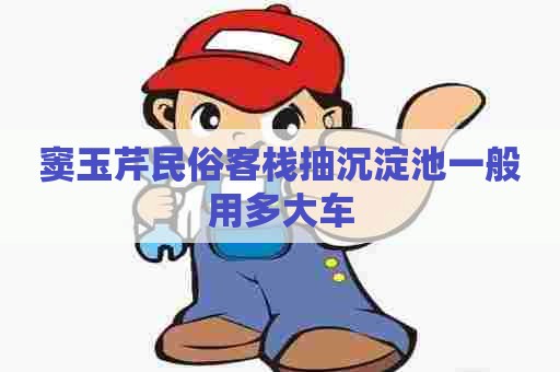 窦玉芹民俗客栈抽沉淀池一般用多大车
