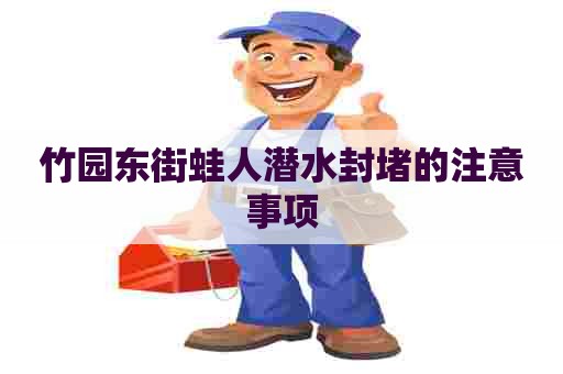 竹园东街蛙人潜水封堵的注意事项