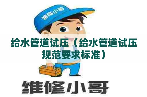 给水管道试压（给水管道试压规范要求标准）
