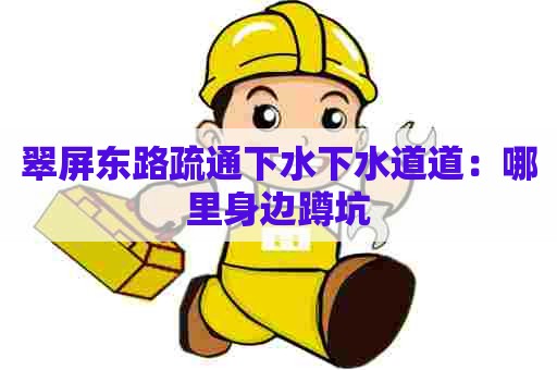 翠屏东路疏通下水下水道道：哪里身边蹲坑