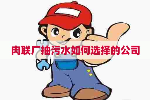 肉联厂抽污水如何选择的公司