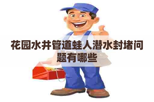 花园水井管道蛙人潜水封堵问题有哪些