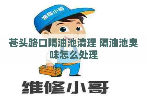 苍头路口隔油池清理 隔油池臭味怎么处理