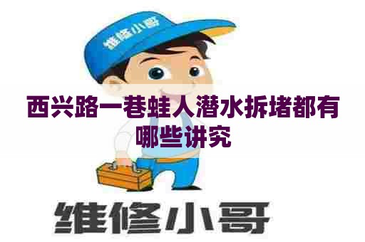 西兴路一巷蛙人潜水拆堵都有哪些讲究