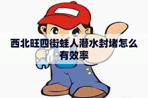 西北旺四街蛙人潜水封堵怎么有效率