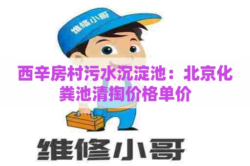 西辛房村污水沉淀池：北京化粪池清掏价格单价