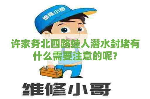 许家务北四路蛙人潜水封堵有什么需要注意的呢？