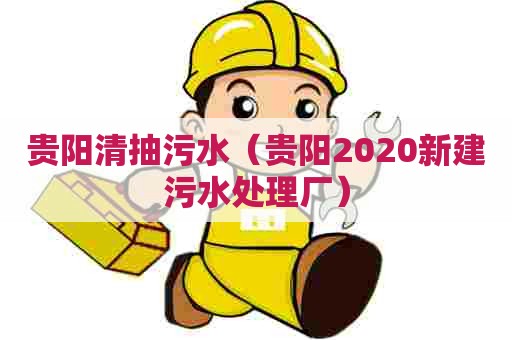 贵阳清抽污水（贵阳2020新建污水处理厂）