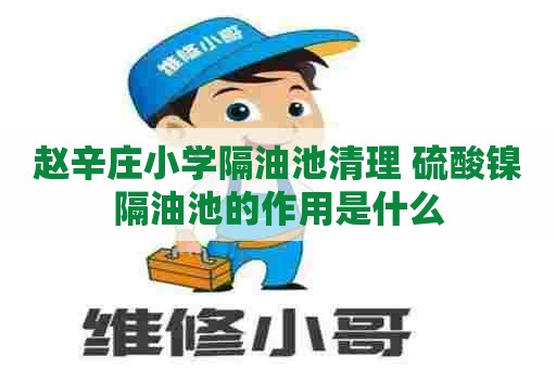 赵辛庄小学隔油池清理 硫酸镍隔油池的作用是什么