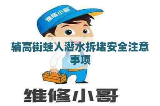 辅高街蛙人潜水拆堵安全注意事项