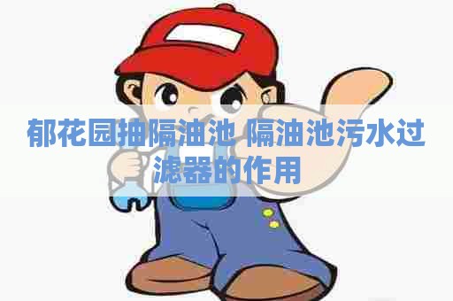 郁花园抽隔油池 隔油池污水过滤器的作用