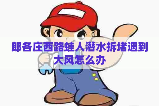 郎各庄西路蛙人潜水拆堵遇到大风怎么办