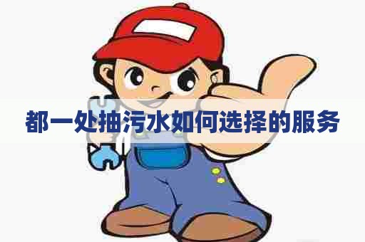都一处抽污水如何选择的服务