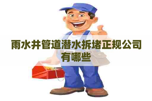雨水井管道潜水拆堵正规公司有哪些