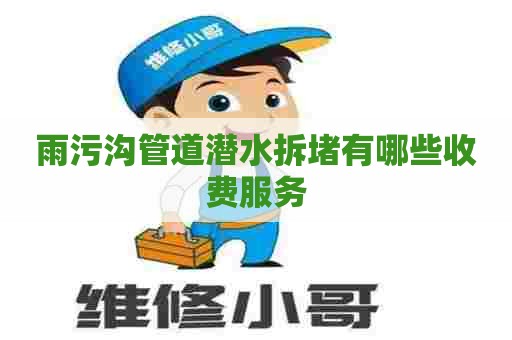 雨污沟管道潜水拆堵有哪些收费服务