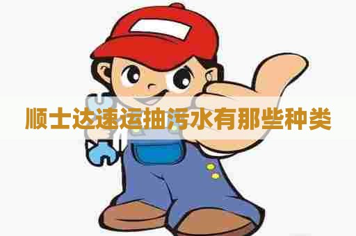 顺士达速运抽污水有那些种类