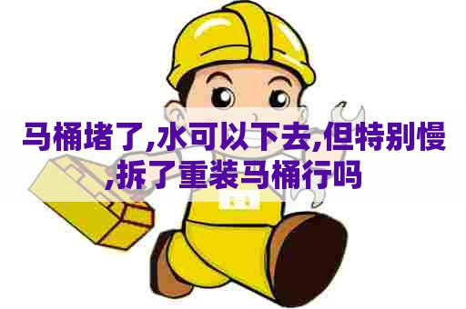 马桶堵了,水可以下去,但特别慢,拆了重装马桶行吗