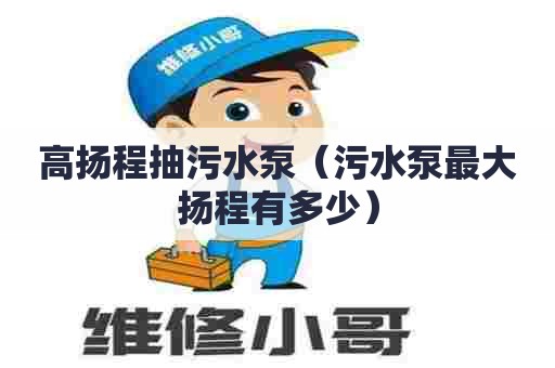 高扬程抽污水泵（污水泵最大扬程有多少）