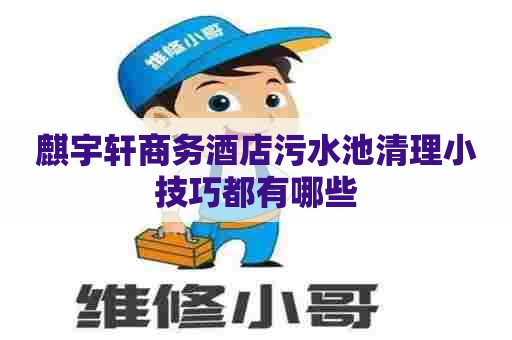 麒宇轩商务酒店污水池清理小技巧都有哪些