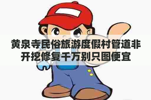 黄泉寺民俗旅游度假村管道非开挖修复千万别只图便宜