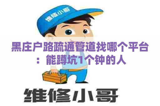 黑庄户路疏通管道找哪个平台：能蹲坑1个钟的人