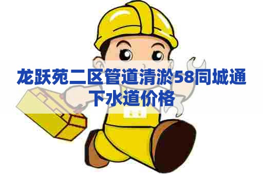 龙跃苑二区管道清淤58同城通下水道价格