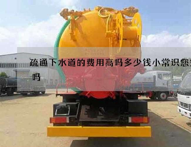 疏通下水道的费用高吗多少钱小常识您知道吗