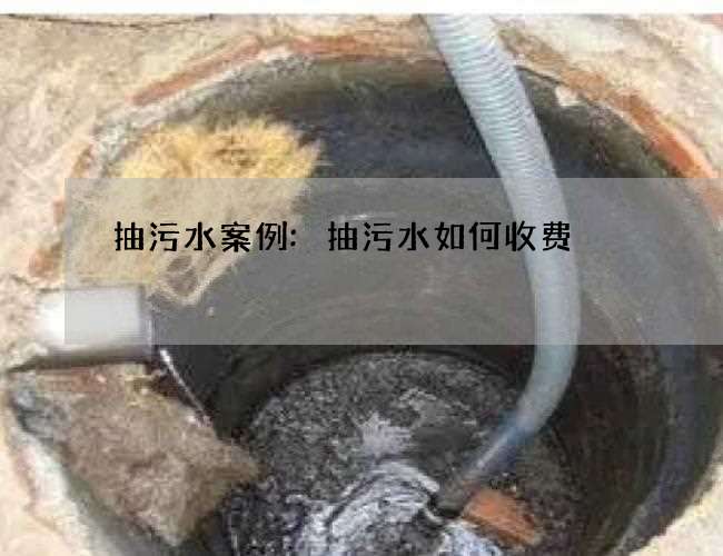 抽污水案例:抽污水如何收费