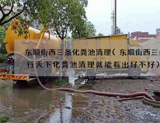 东顺街西三条化粪池清理(东顺街西三条风行天下化粪池清理就能看出好不好)