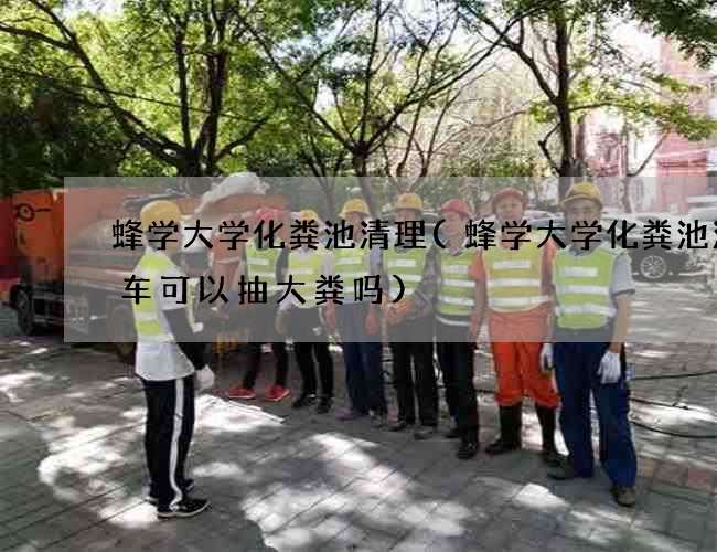 蜂学大学化粪池清理(蜂学大学化粪池清理车可以抽大粪吗)